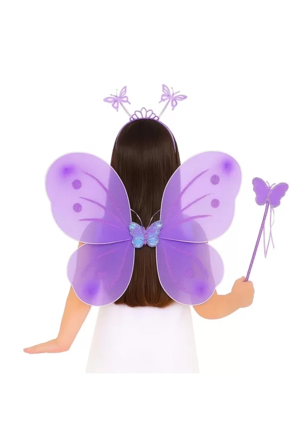 Nessiworld  Lila Renk Kelebek Kanadı Tacı ve Sopası 50x37 cm