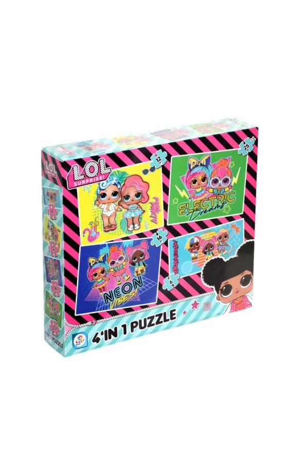 Nessiworld LOL7627 Laço Kids L.O.L. 4ü1 Kutuda Puzzle / 6+12+16+25 Parça Puzzle