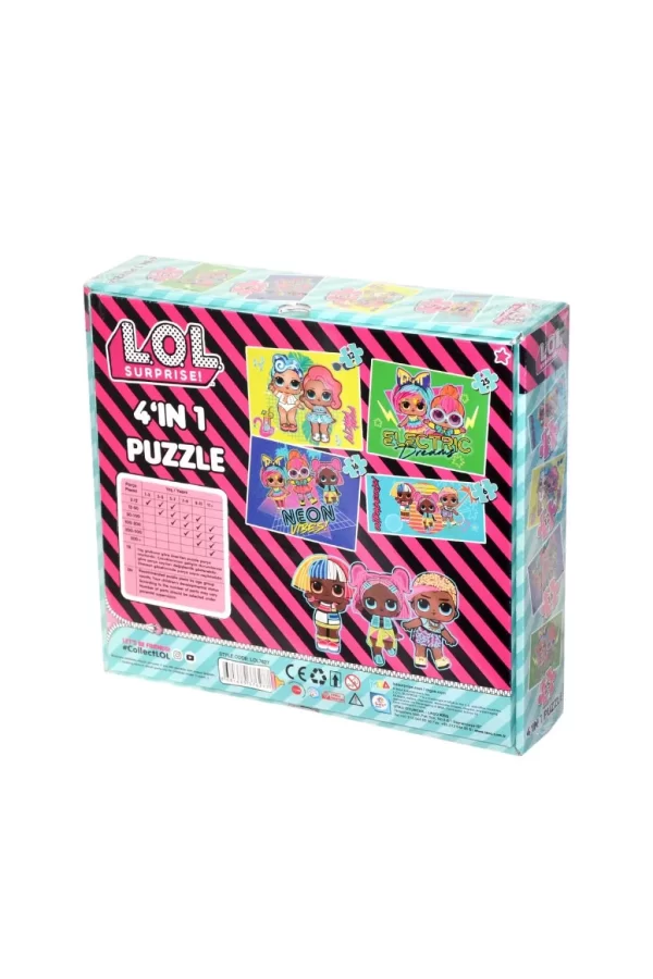 Nessiworld LOL7627 Laço Kids L.O.L. 4ü1 Kutuda Puzzle / 6+12+16+25 Parça Puzzle