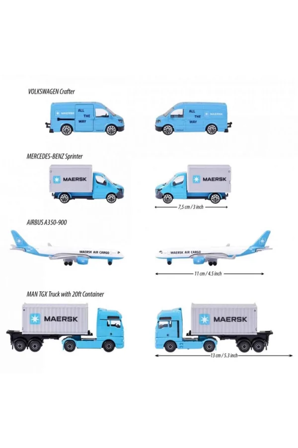Nessiworld  Majorette Maersk Temalı Lojistik 4lü Koleksiyon Paketi