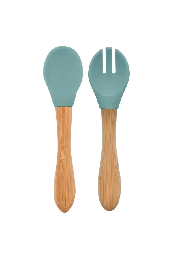 Nessiworld   Mama Kaşığı ve Çatal Seti Aqua Green