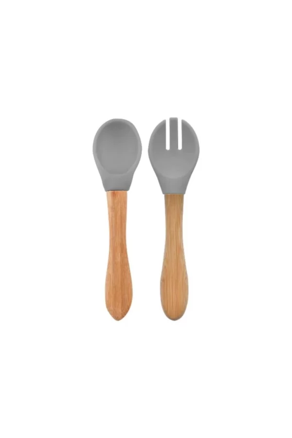 Nessiworld   Mama Kaşığı ve Çatal Seti Powder Grey