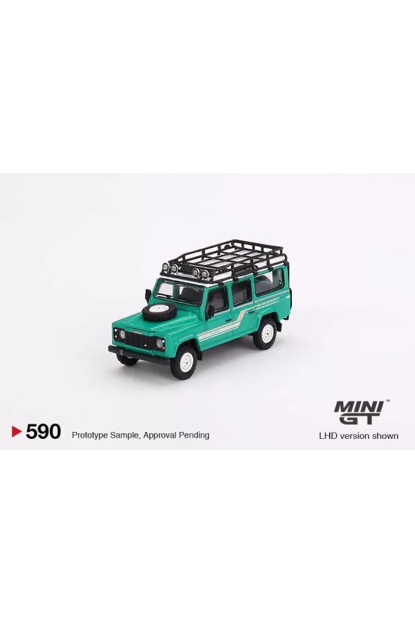 Nessiworld  Mini GT 1/64 Land Rover Defender 110 1985 County Station Wagon Trident Green