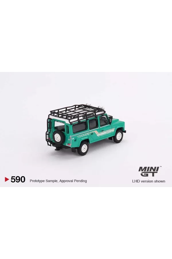 Nessiworld  Mini GT 1/64 Land Rover Defender 110 1985 County Station Wagon Trident Green