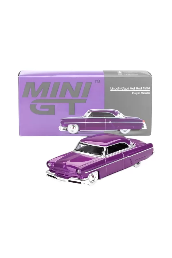 Nessiworld  Mini Gt 1/64 Lincoln Capri Hot Rod 1954 Purple Metallic