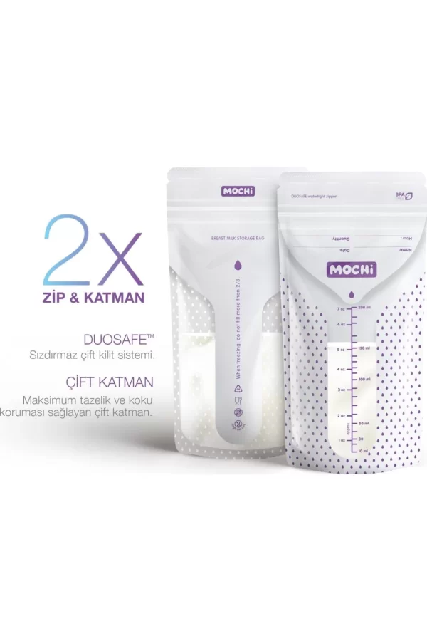 Nessiworld  Mochi Anne Sütü Saklama Poşeti 50 Adet 200ml
