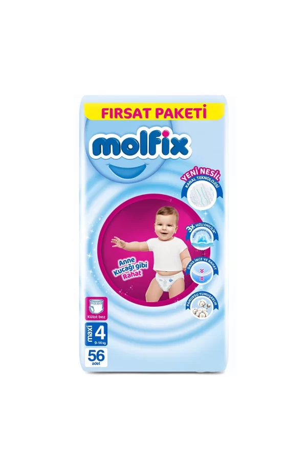 Nessiworld  Molfix Külot Bez Fırsat Paketi 4 Beden 9-14 Kg 56 Adet