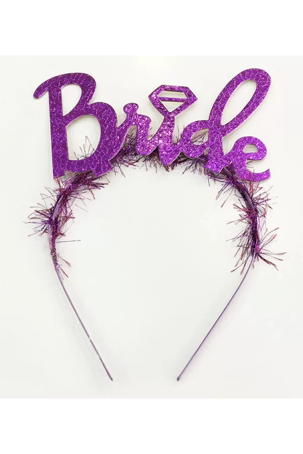 Nessiworld Mor Renk Bekarlığa Veda İtalik Yazı Alyanslı Bride Taç