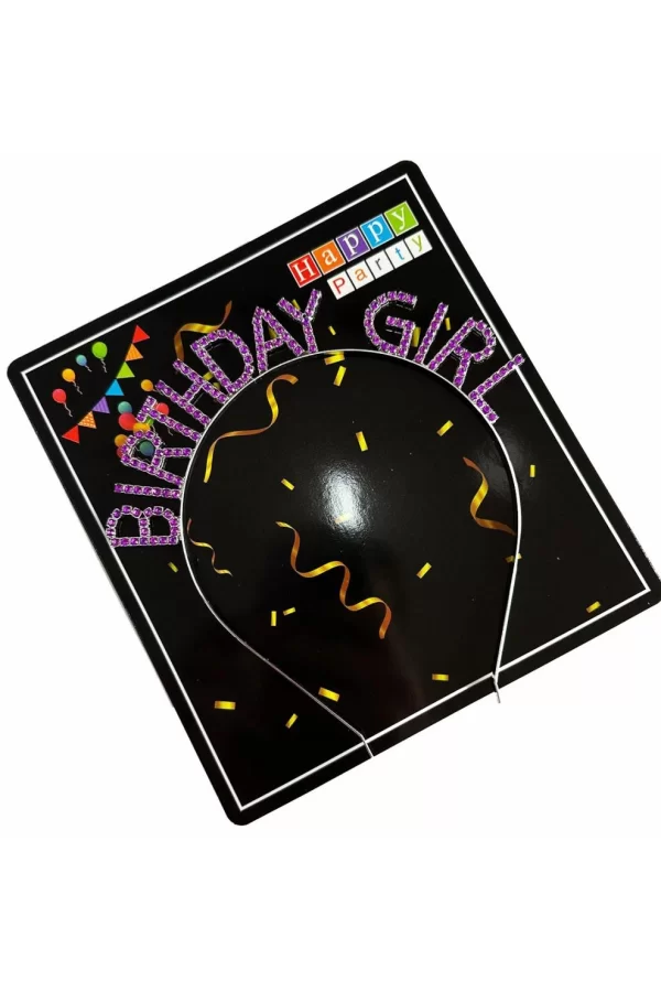 Nessiworld  Mor Renk Kristal Taşlı Parlak Birthday Girl Yazılı Taç 16x17 cm