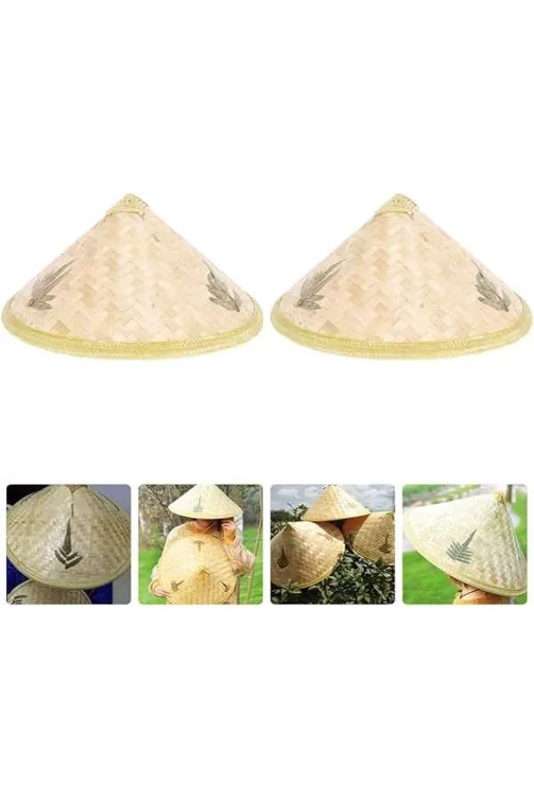 Nessiworld  Naturel Renk Cambodia Kamboçyalı Vietnam Şapkası PVC Hasır