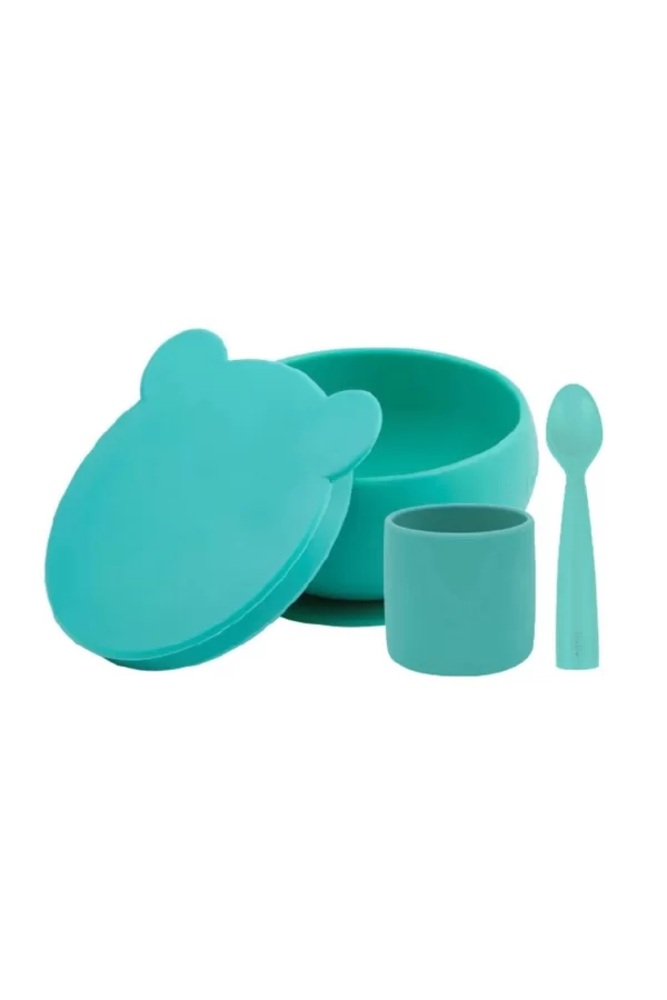 Nessiworld OiOi Blw I Silikon Beslenme Seti 3Lü (Kaseli) Aqua Green