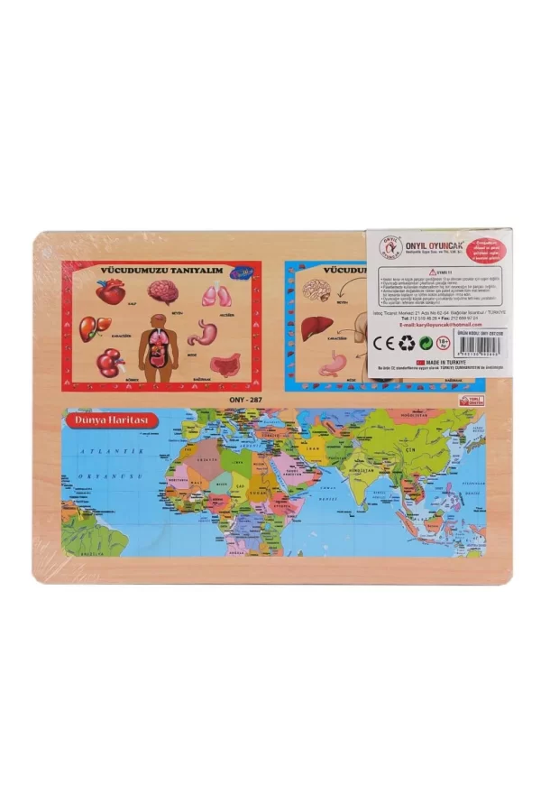 Nessiworld  ONY-287 288 Ahşap Tutmalı Vücumuzu Tanıyalım -Onyıl Oyuncak