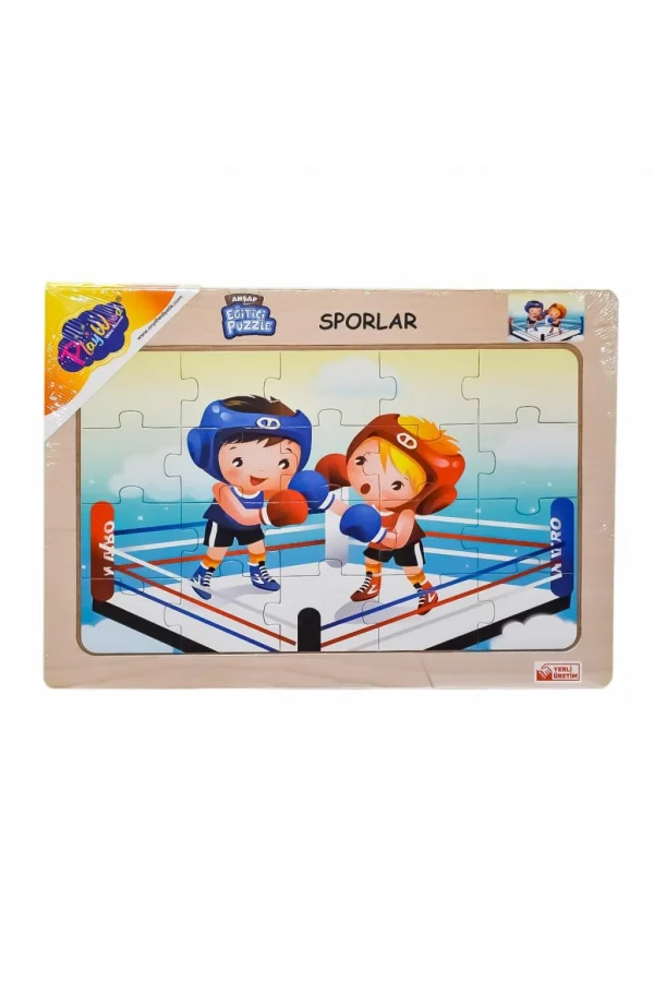 Nessiworld ONY-85-86-87-88 Ahşap Eğitici Puzzle Sporlar -Onyıl