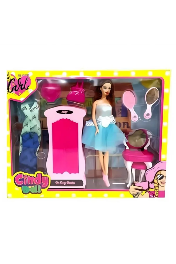 Nessiworld  Oydaş Cindy Doll Dolaplı Makyaj Masalı Bebek 02453