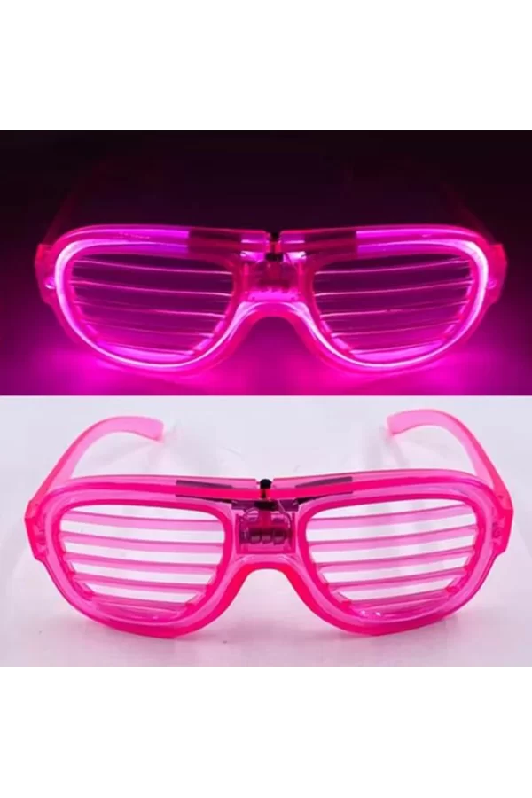 Nessiworld Pembe Led Işıklı Parti Gözlüğü - Neon Glow Şerit Gözlük 3 Modlu