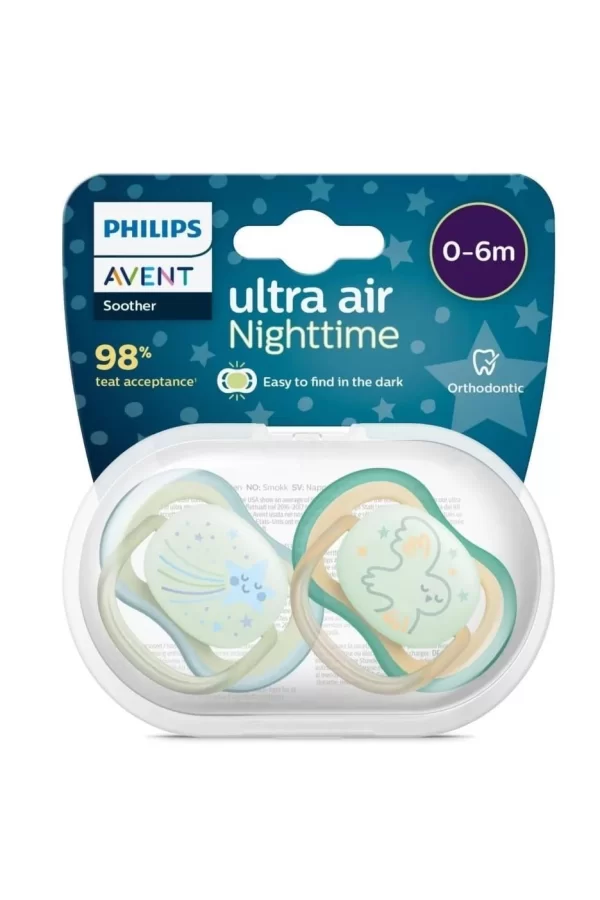 Nessiworld  Philips Avent Ultra Air Gece Emzik 0-6 Ay Erkek