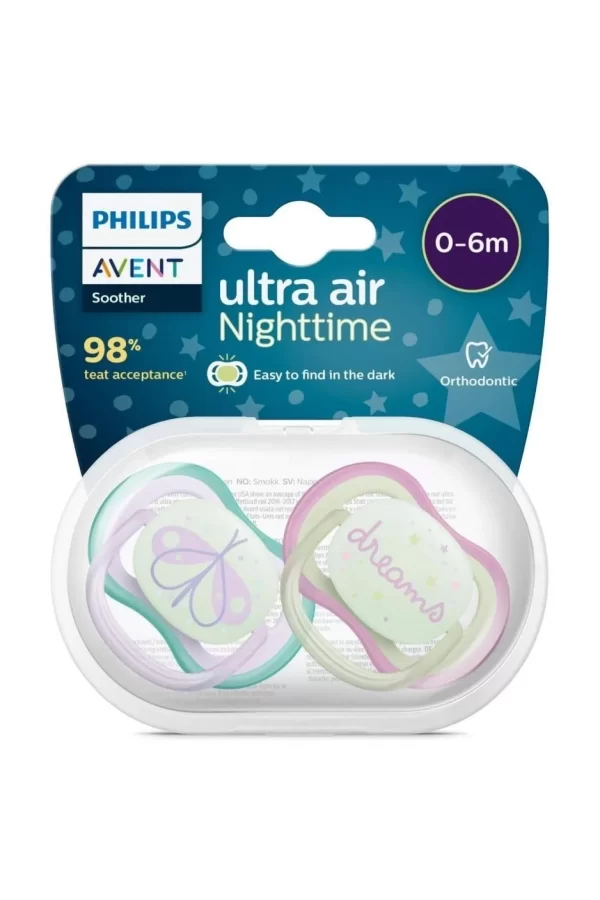 Nessiworld  Philips Avent Ultra Air Gece Emzik 0-6 Ay Kız