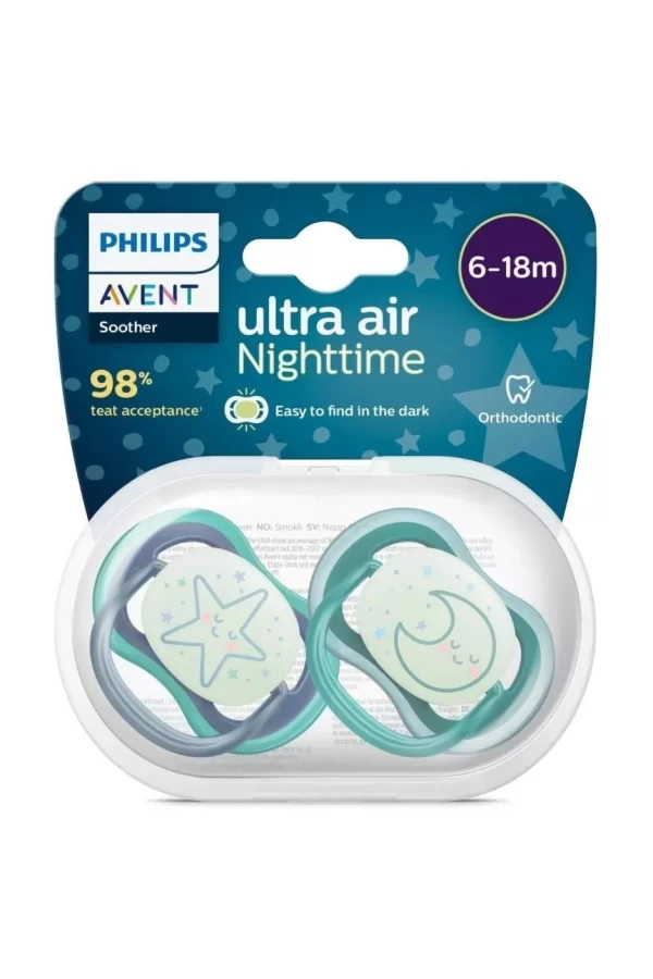Nessiworld  Philips Avent Ultra Air Gece Emzik 6-18 Ay Erkek