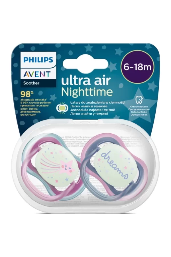 Nessiworld  Philips Avent Ultra Air Gece Emzik 6-18 Ay Kız