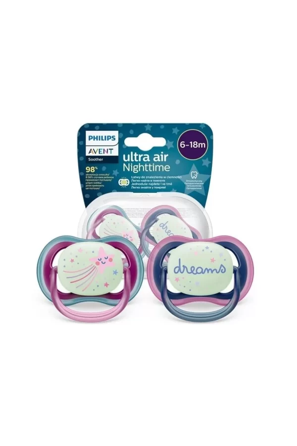 Nessiworld  Philips Avent Ultra Air Gece Emzik 6-18 Ay Kız