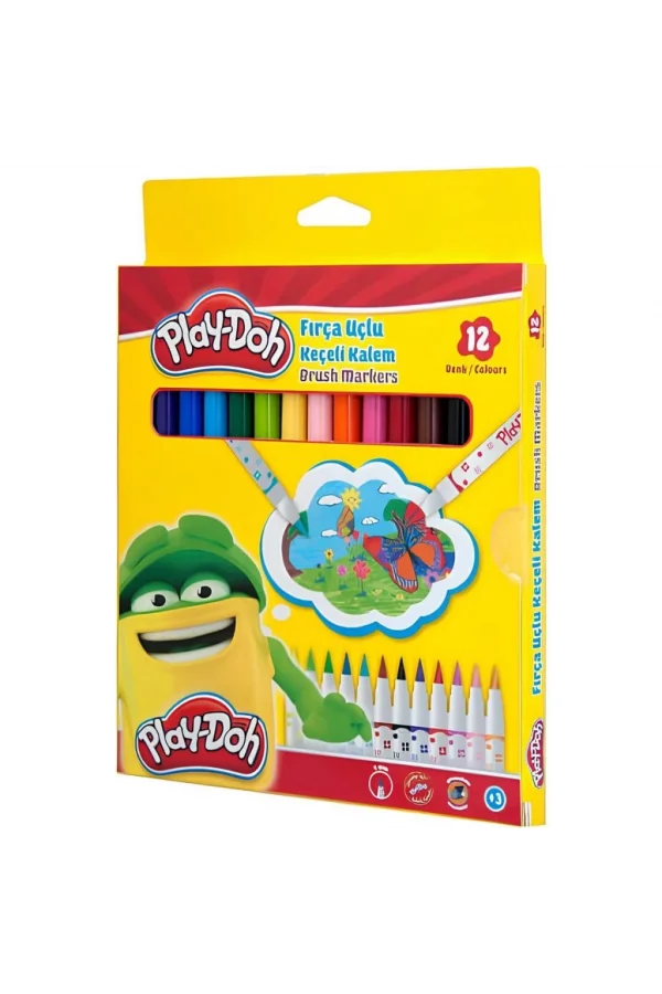 Nessiworld  Play-Doh Fırça Uçlu Keçeli Kalem 12li