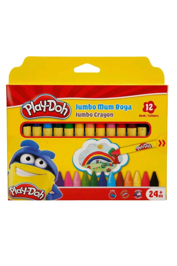 Nessiworld  Play-Doh Silinebilir Jumbo Crayon Mum Boya 12 Renk