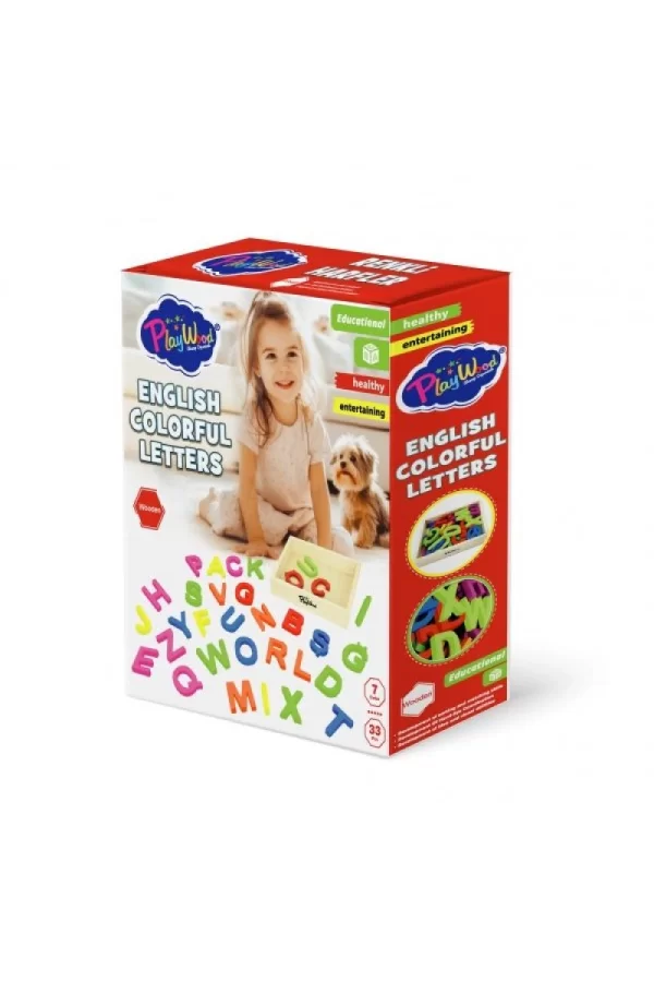 Nessiworld  PlayWood Ahşap Kasalı Renkli Harfler 33 Parça 402