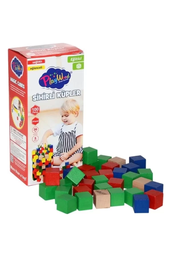 Nessiworld  PlayWood Ahşap Sihirli Küpler 100 Parça 359