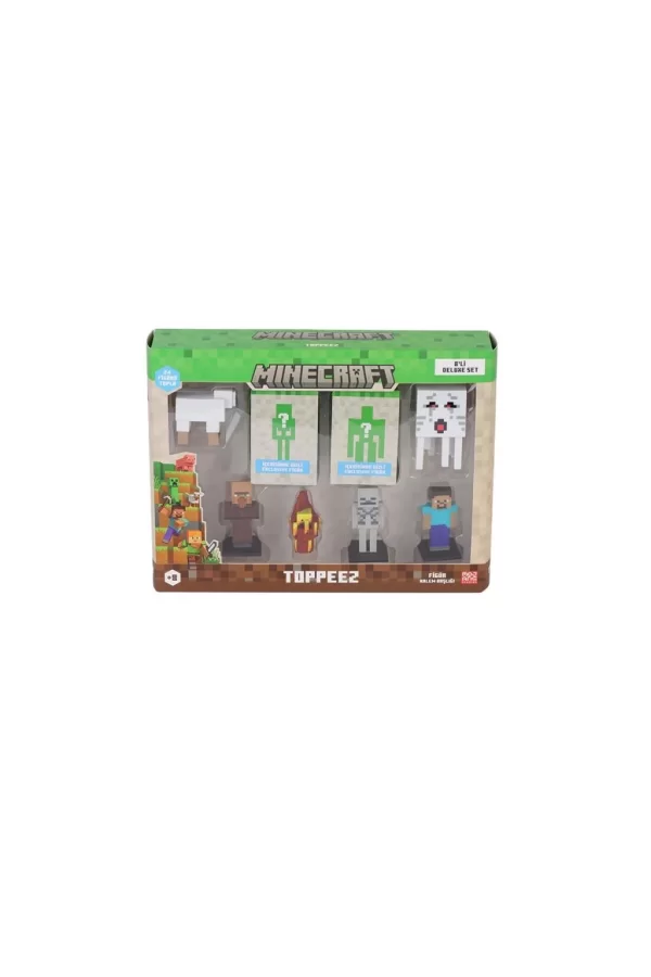 Nessiworld PMI MC2070 Minecraft 3D Figür Toppeez 8li Delüks Set