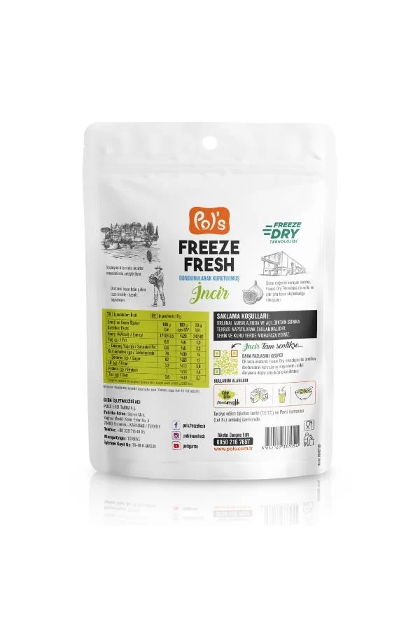 Nessiworld  Pol’s Freeze Fresh Dondurularak Kurutulmuş İncir 20 g