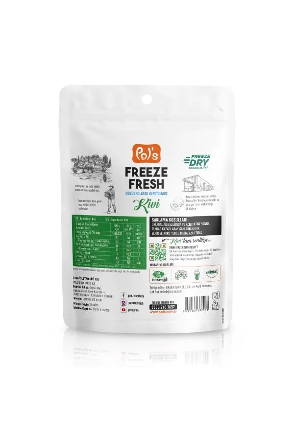 Nessiworld  Pol’s Freeze Fresh Dondurularak Kurutulmuş Kivi 20 g