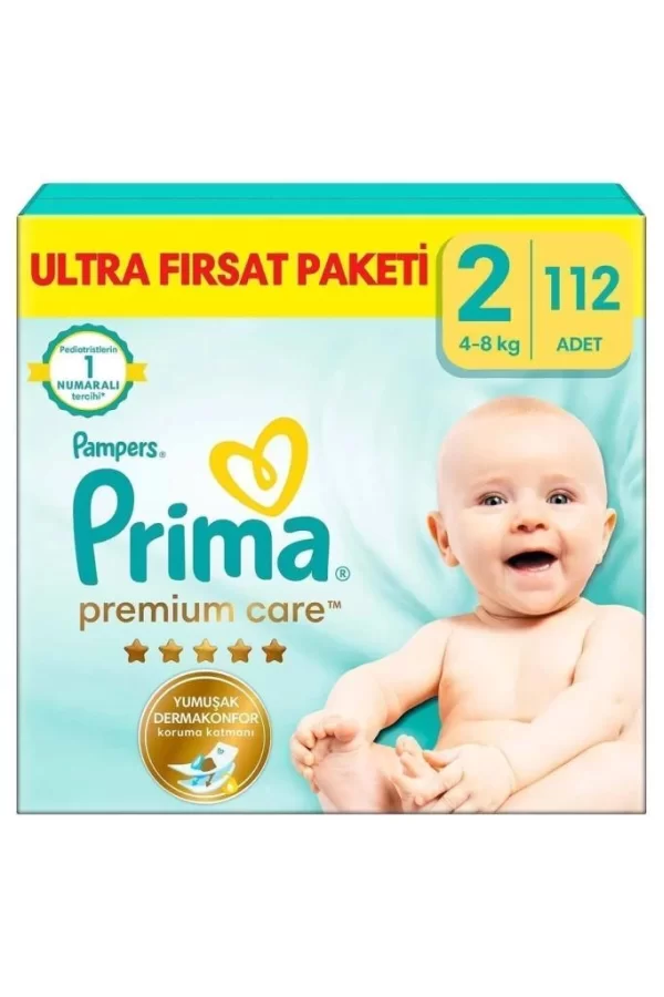 Nessiworld  Prima Premium Care Bebek Bezi Fırsat Paketi 2 Beden 112 Adet
