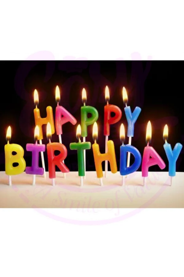 Nessiworld  Rengarenk Happy Birthday Yazılabilen Doğum Günü Mumu