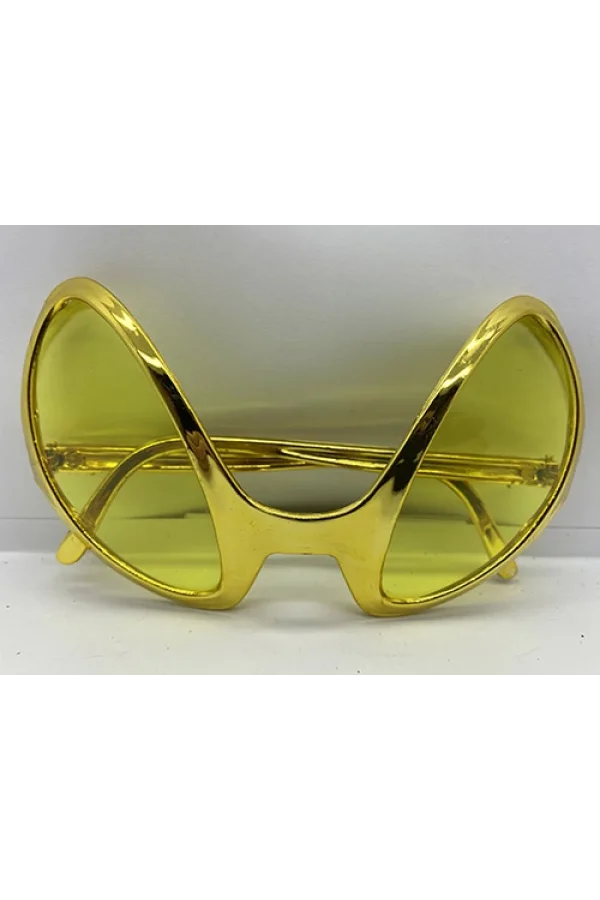 Nessiworld  Retro Gözlük - 80 li 90 lı Yıllar Parti Gözlüğü Gold Renk 8x13 cm