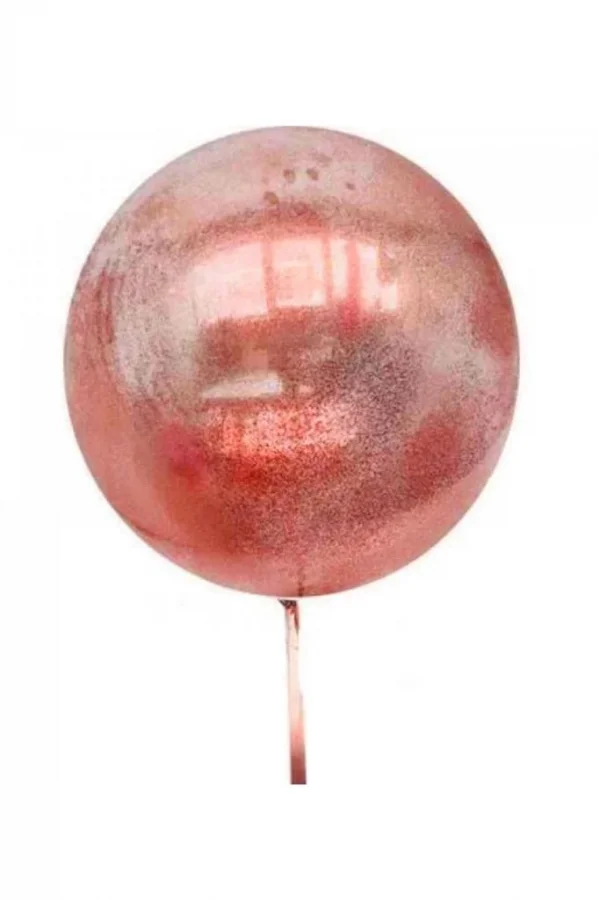 Nessiworld  Rose Gold Renk Simli Yuvarlak Şeffaf Balon 24 İnç