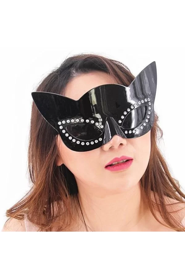 Nessiworld    Siyah Renk Siyah Camlı Kedi Şekilli Parti Gözlüğü 20x11 cm