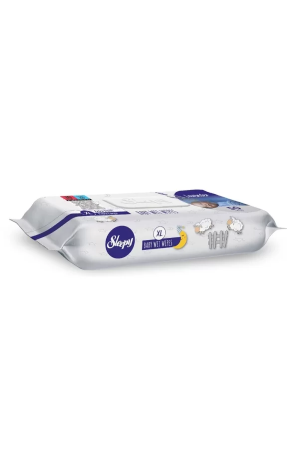 Nessiworld  Sleepy XL Lavanta Kokulu Bebek Vücut Temizleme Mendili 50 Yaprak