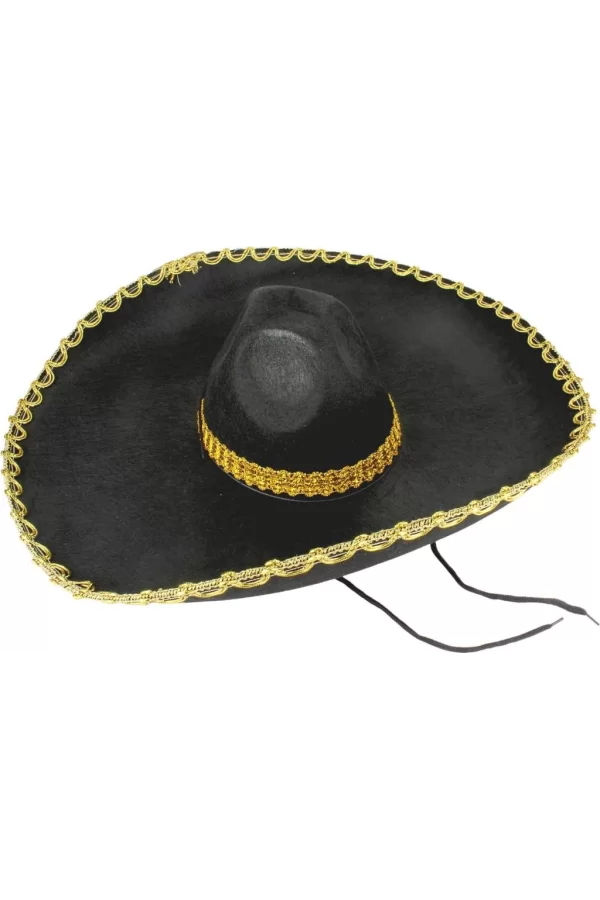Nessiworld  Sombrero Meksika Şapkası Mariachi Altın Şeritli Yetişkin Boy