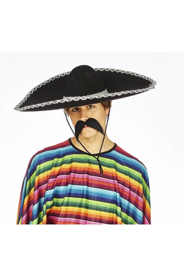 Nessiworld  Sombrero Meksika Şapkası Mariachi Gümüş Şeritli Yetişkin Boy