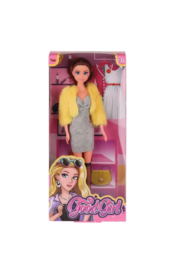 Nessiworld  WG-115519-20 Kürk Ceketli Elbiseli Bebek 29 cm  -Vardem Oyuncak