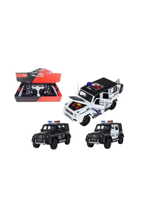 Nessiworld XHD-B2433 -Vardem  Çek Bırak Işıklı ve Sesli G Polis Metal Jeep 1:24