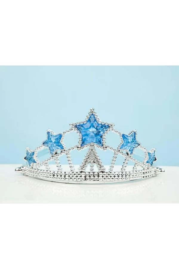 Nessiworld    Yıldız Şekilli Elsa Prenses Kraliçe Tacı Mavi Renk Çocuk Boy 5x17 cm