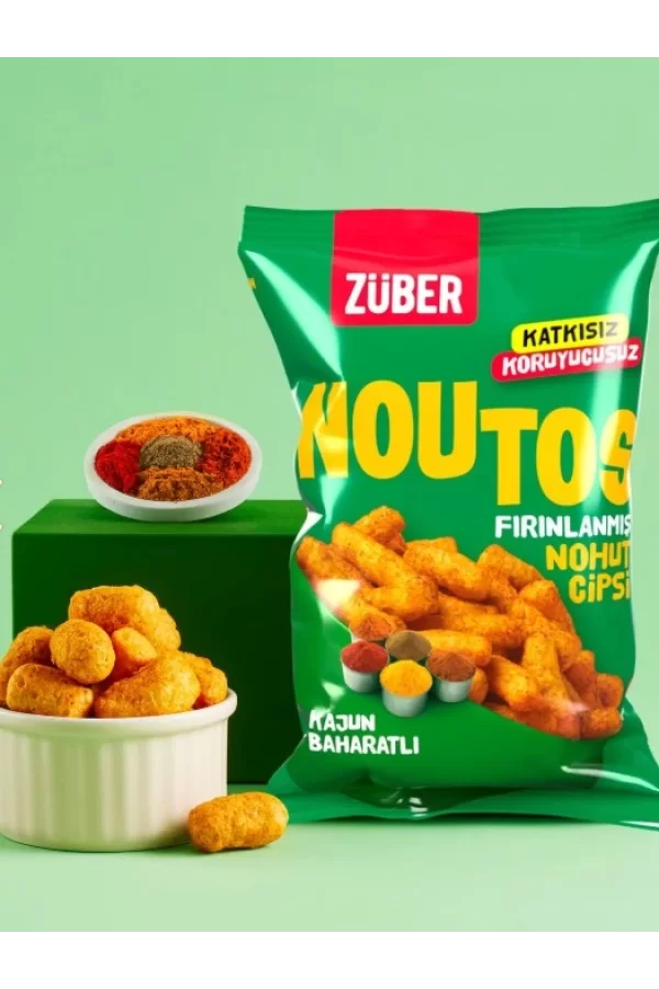 Nessiworld Züber Noutos Fırın Nohut Cipsi 55 Gr Kajun Baharatlı