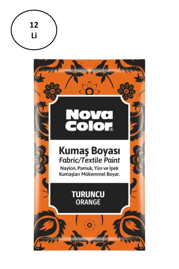 Nova Color Toz Kumaş Boyası Turuncu 12 Gr Nc-906 12li