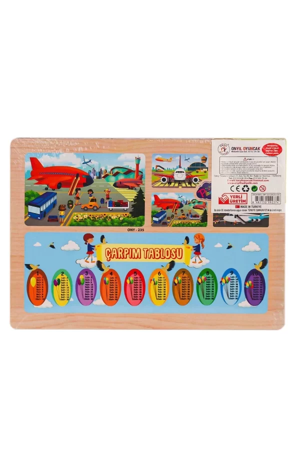 Ony-233-234-235-236 Ahşap Eğitici Puzzle Havaalanı -onyıl Oyuncak