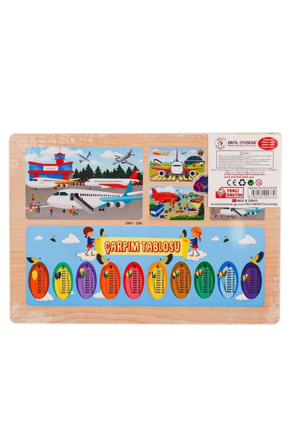 Ony-233-234-235-236 Ahşap Eğitici Puzzle Havaalanı -onyıl Oyuncak