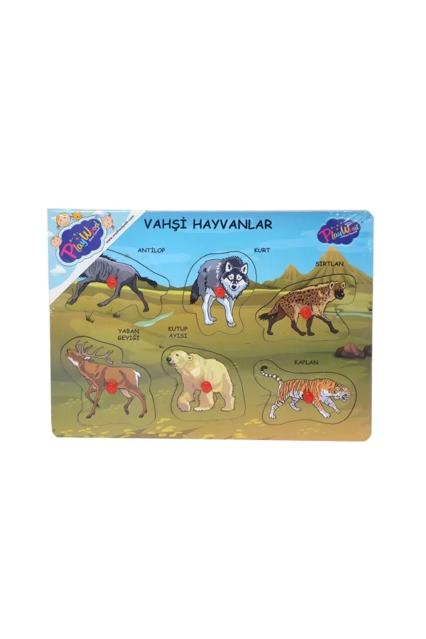 Ony-328 329 Onyıl, Ahşap Tutmalı Vahşi Hayvanlar