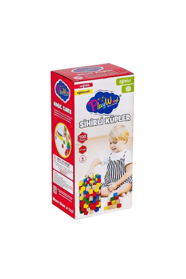 Ony-359 Ahşap Sihirli Küpler 100 Parça -onyıl Oyuncak