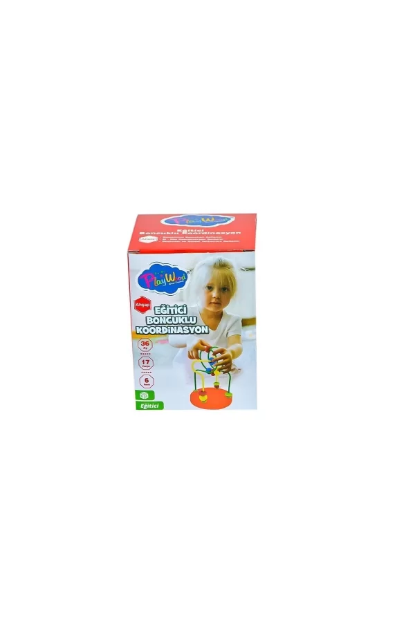 Ony-394  Ahşap Kutuda Mini Boncuklu Koordinasyon - Onyıl Oyuncak