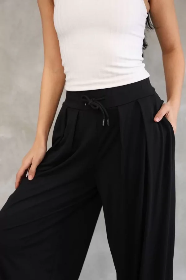 Luz&Pos Osy Modal Yumuşak Dokulu Kumaş Şalvar Pantalon - Siyah